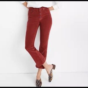 Madewell Rust Corduroy Cali Demi Boot Cut  Pants
